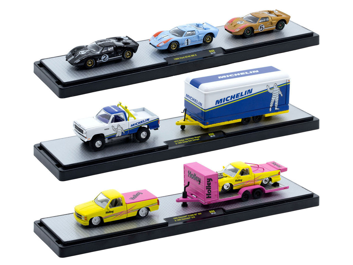 Auto Haulers Set of 3 Trucks Release 98 Limited Edition to 9400 pieces Worldwide 1/64 Diecast Model by M2 Machines M2