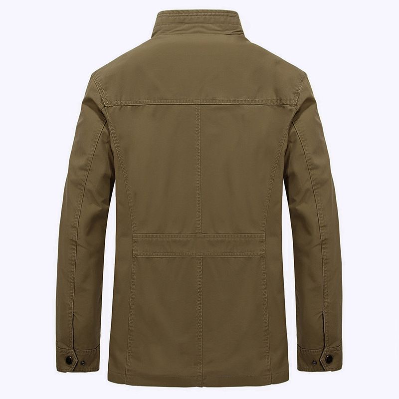 Men's Stand Collar Mid-length Multi-pocket Casual Jacket Best YouTube Store