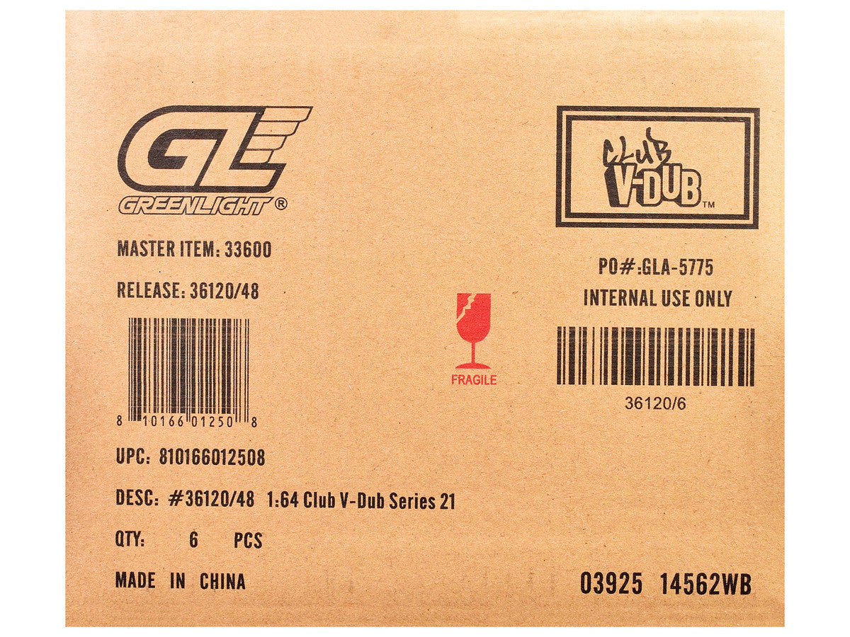 "Club Vee-Dub" Series 21 Set of 6 pieces 1/64 Diecast Model Cars by Greenlight Greenlight
