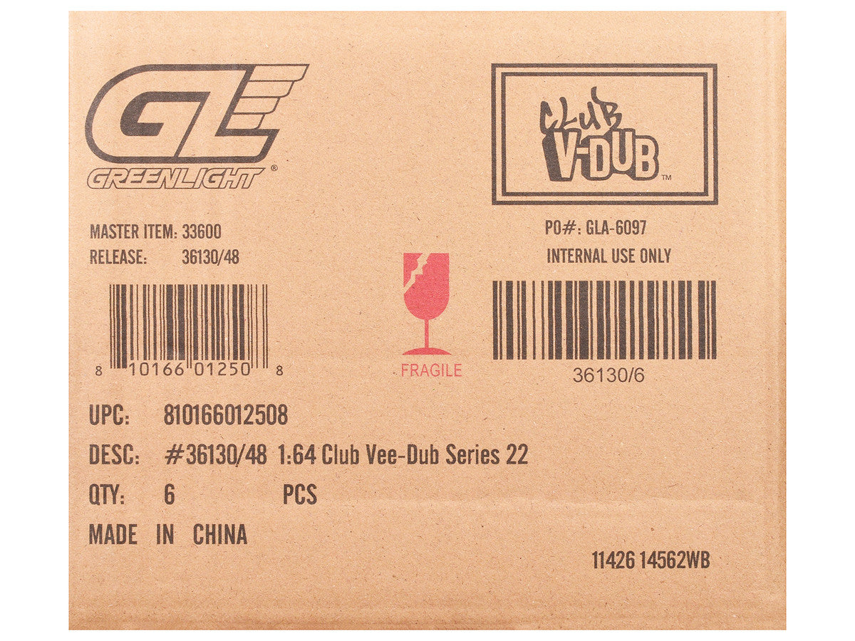"Club Vee-Dub" Series 22 Set of 6 pieces 1/64 Diecast Model Cars by Greenlight Greenlight