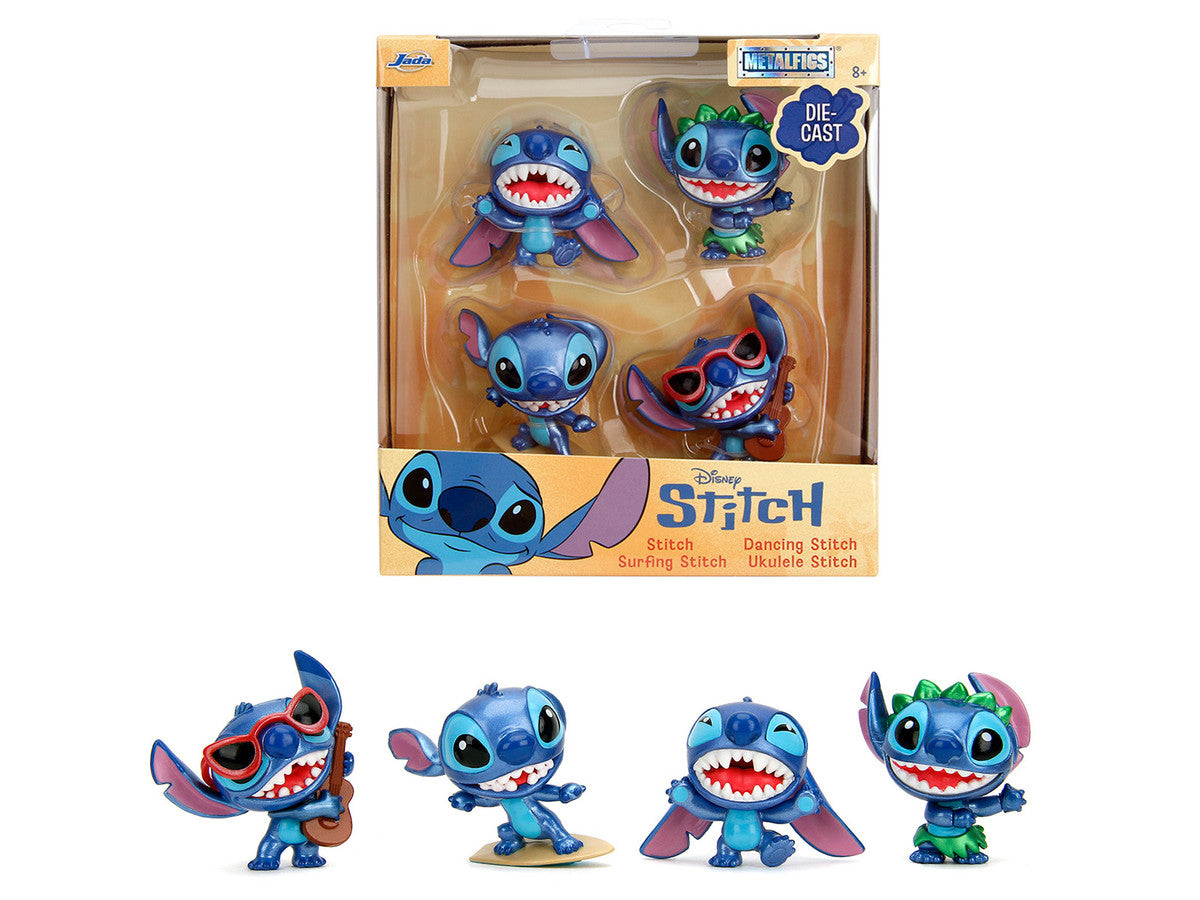 Set of 4 Diecast Figures "Disney's Stitch" "Metalfigs" Series Diecast Models by Jada Jada
