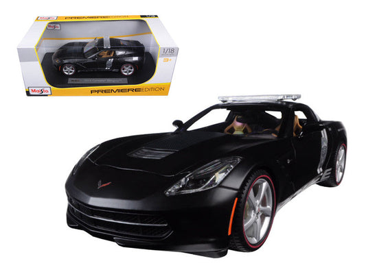 2014 Chevrolet Corvette C7 Stingray Police Matt Black 1/18 Diecast Model Car by Maisto Maisto