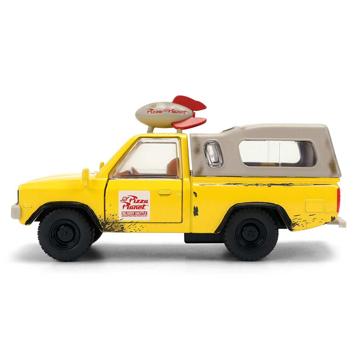 Pizza Planet Truck Yellow (Weathered) with Beige Camper "Toy Story" (1995) Movie "Hollywood Rides" Series 1/32 Diecast Model Car by Jada Jada
