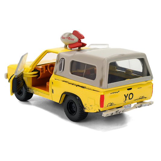 Pizza Planet Truck Yellow (Weathered) with Beige Camper "Toy Story" (1995) Movie "Hollywood Rides" Series 1/32 Diecast Model Car by Jada Jada