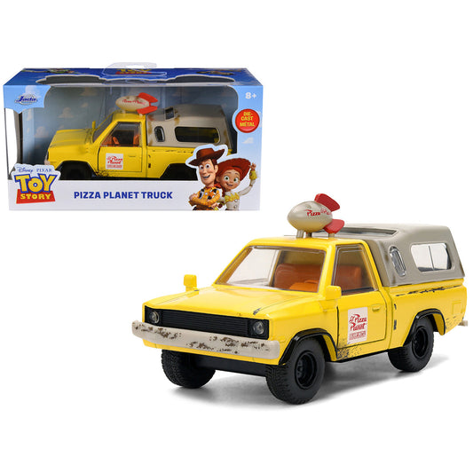Pizza Planet Truck Yellow (Weathered) with Beige Camper "Toy Story" (1995) Movie "Hollywood Rides" Series 1/32 Diecast Model Car by Jada Jada