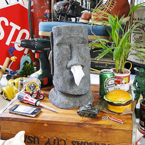 Easter island stone face like MOAI tissue box Best YouTube Store