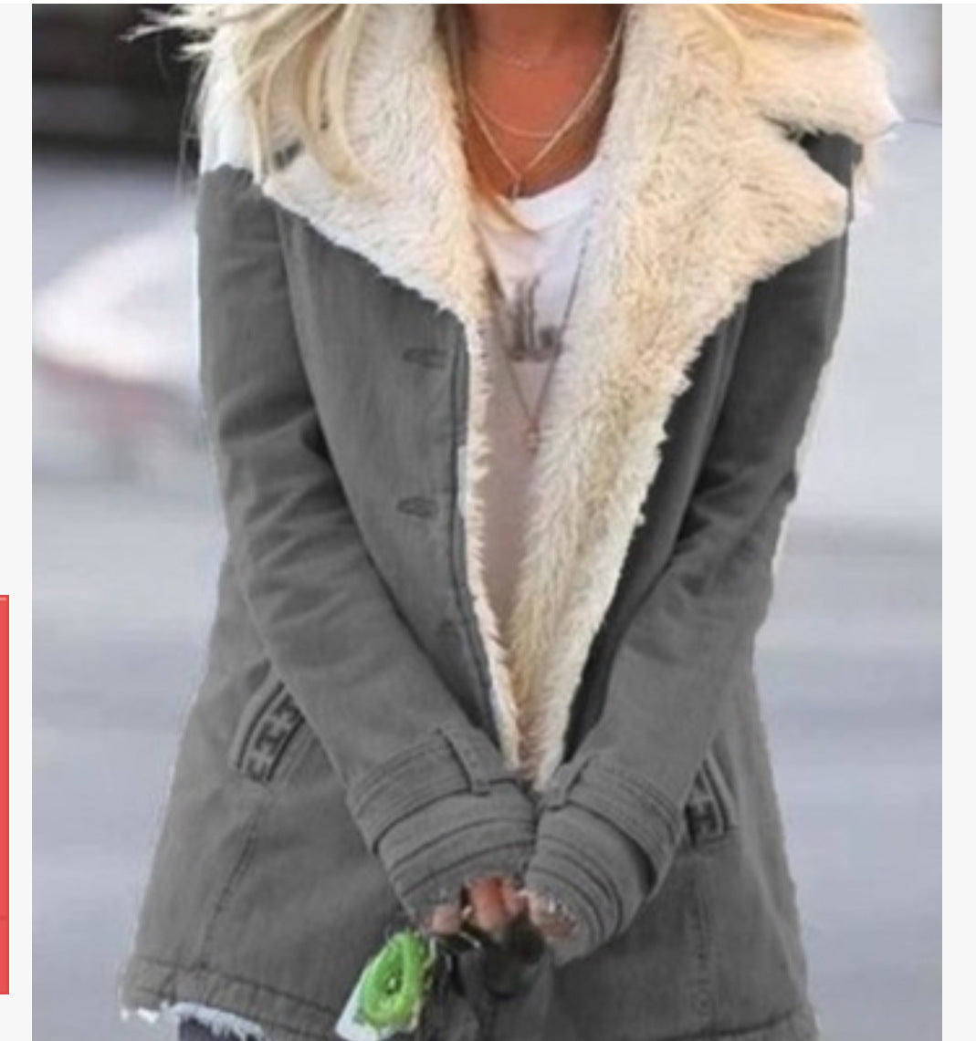 Women Plus Size Warm Coats Composite Plush Button Lapels Jacket Outwearcoat LadyShow.Store