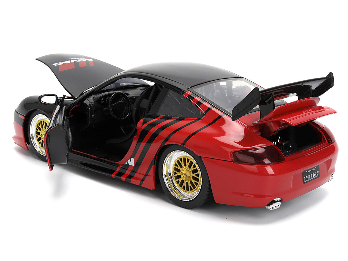 Porsche 911 GT3 RS (996) #33 "ADVAN" Black and Red "Hyper-Spec" Series 1/24 Diecast Model Car by Jada Jada