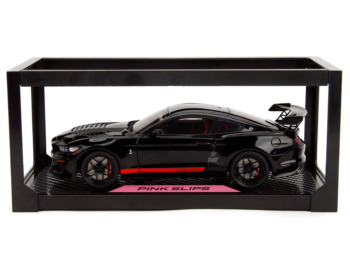 Shelby GT500 "Code Red" Black with Red Stripes "Pink Slips" Series 1/18 Diecast Model Car by Jada Jada