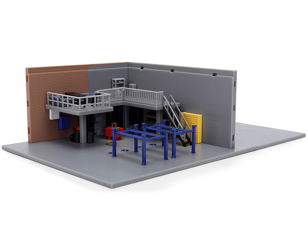 "Fast & Furious" Han's Garage Diorama with 2 Cars and Accessories "Nano Scene" Series 1/32 Model by Jada Jada