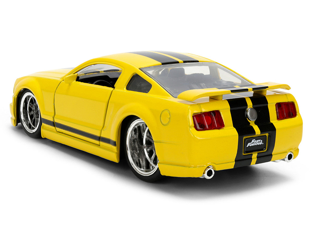 2006 Ford Mustang GT Yellow with Black Stripes "Fast & Furious 25 Years" Series 1/32 Diecast Model Car by Jada Jada
