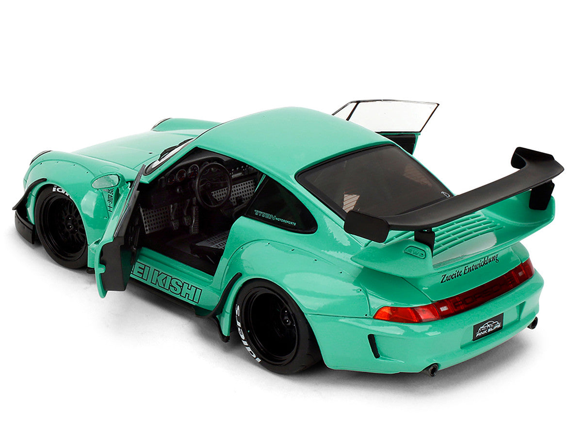 RWB Body Kit "Kei Kishi" Light Blue "Pink Slips" Series 1/18 Diecast Model Car by Jada Jada