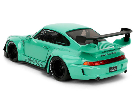 RWB Body Kit "Kei Kishi" Light Blue "Pink Slips" Series 1/18 Diecast Model Car by Jada Jada