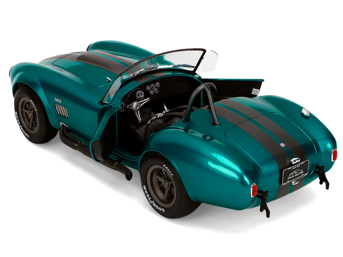 Shelby Cobra 427 MKII Teal Metallic with Gray Stripes "Pink Slips" Series 1/18 Diecast Model Car by Jada Jada