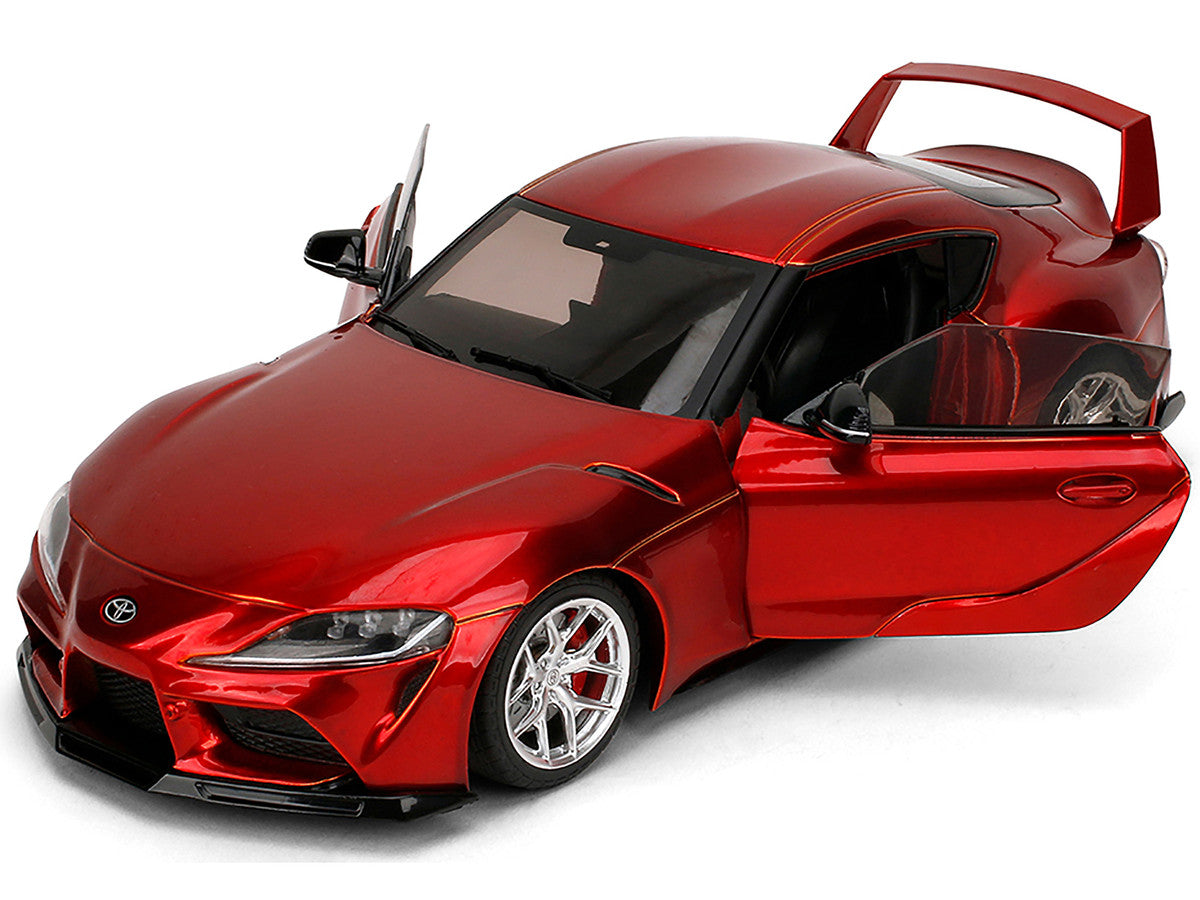 Toyota GR Supra Red Metallic "Pink Slips" Series 1/18 Diecast Model Car by Jada Jada