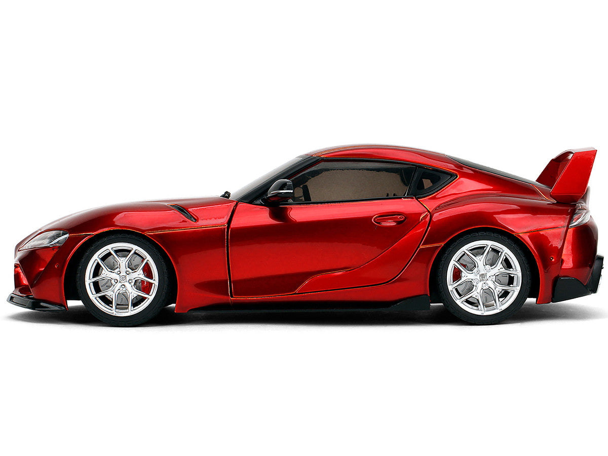 Toyota GR Supra Red Metallic "Pink Slips" Series 1/18 Diecast Model Car by Jada Jada