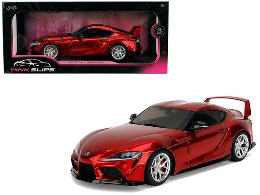 Toyota GR Supra Red Metallic "Pink Slips" Series 1/18 Diecast Model Car by Jada Jada