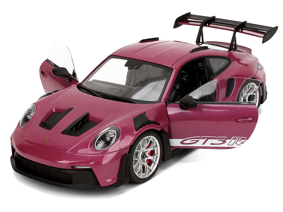 Porsche 911 GT3 RS Red Violet Metallic with White Stripes "Pink Slips" Series 1/18 Diecast Model Car by Jada Jada