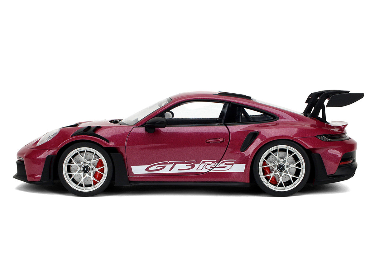 Porsche 911 GT3 RS Red Violet Metallic with White Stripes "Pink Slips" Series 1/18 Diecast Model Car by Jada Jada