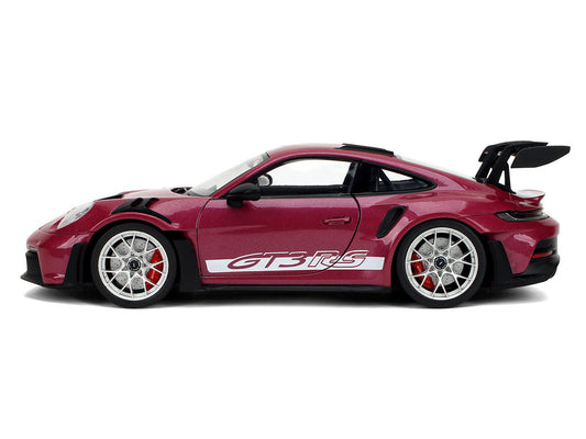 Porsche 911 GT3 RS Red Violet Metallic with White Stripes "Pink Slips" Series 1/18 Diecast Model Car by Jada Jada