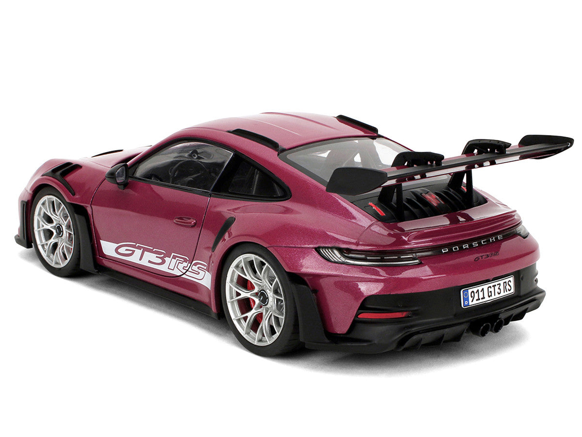 Porsche 911 GT3 RS Red Violet Metallic with White Stripes "Pink Slips" Series 1/18 Diecast Model Car by Jada Jada
