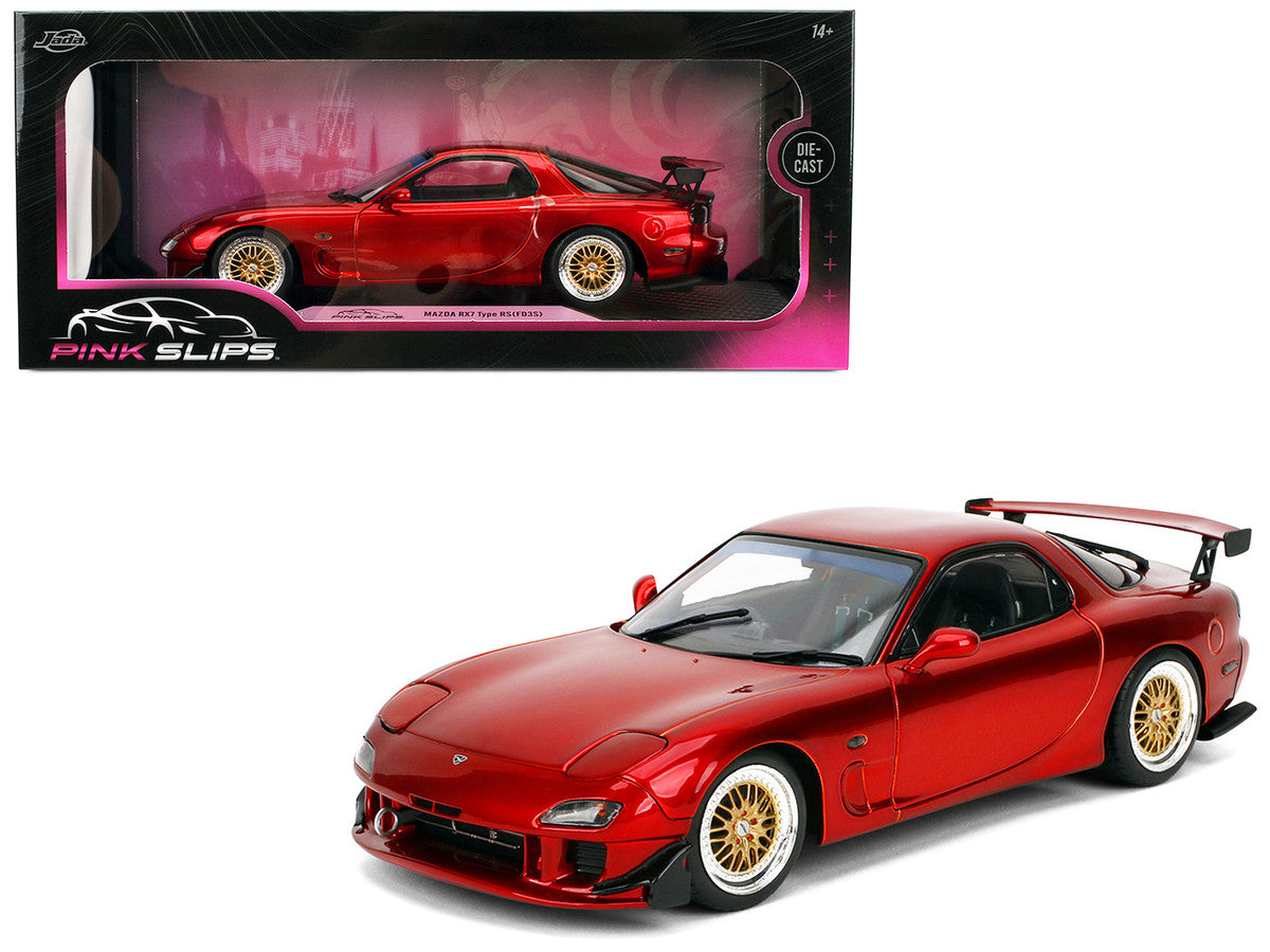 Mazda RX7 Type RS (FD3S) RHD (Right Hand Drive) Orange Metallic "Pink Slips" Series 1/18 Diecast Model Car by Jada Jada