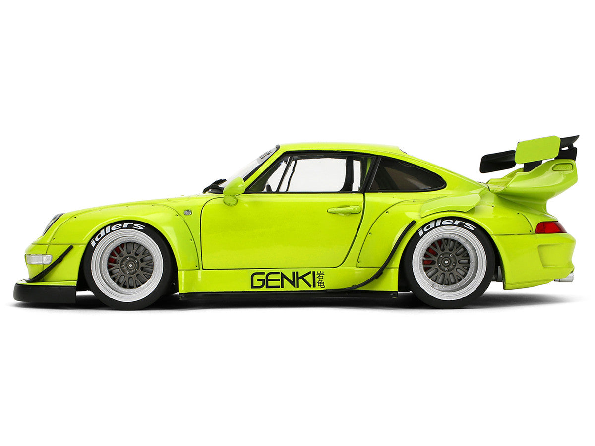 RWB Body Kit "Genki" Lime Green "Pink Slips" Series 1/18 Diecast Model Car by Jada Jada