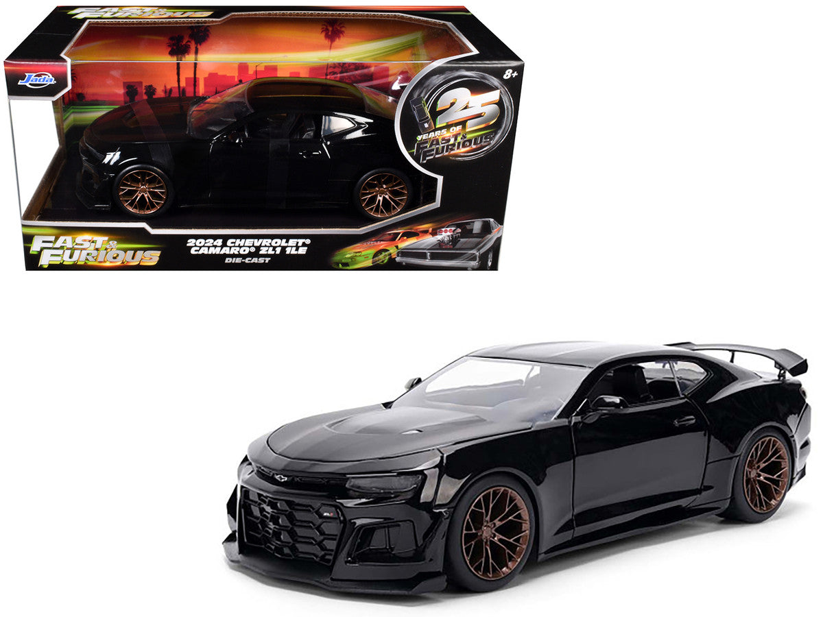 2024 Chevrolet Camaro ZL1 1LE Black "Fast X" (2023) Movie "Fast & Furious 25th Anniversary" Series 1/24 Diecast Model Car by Jada Jada