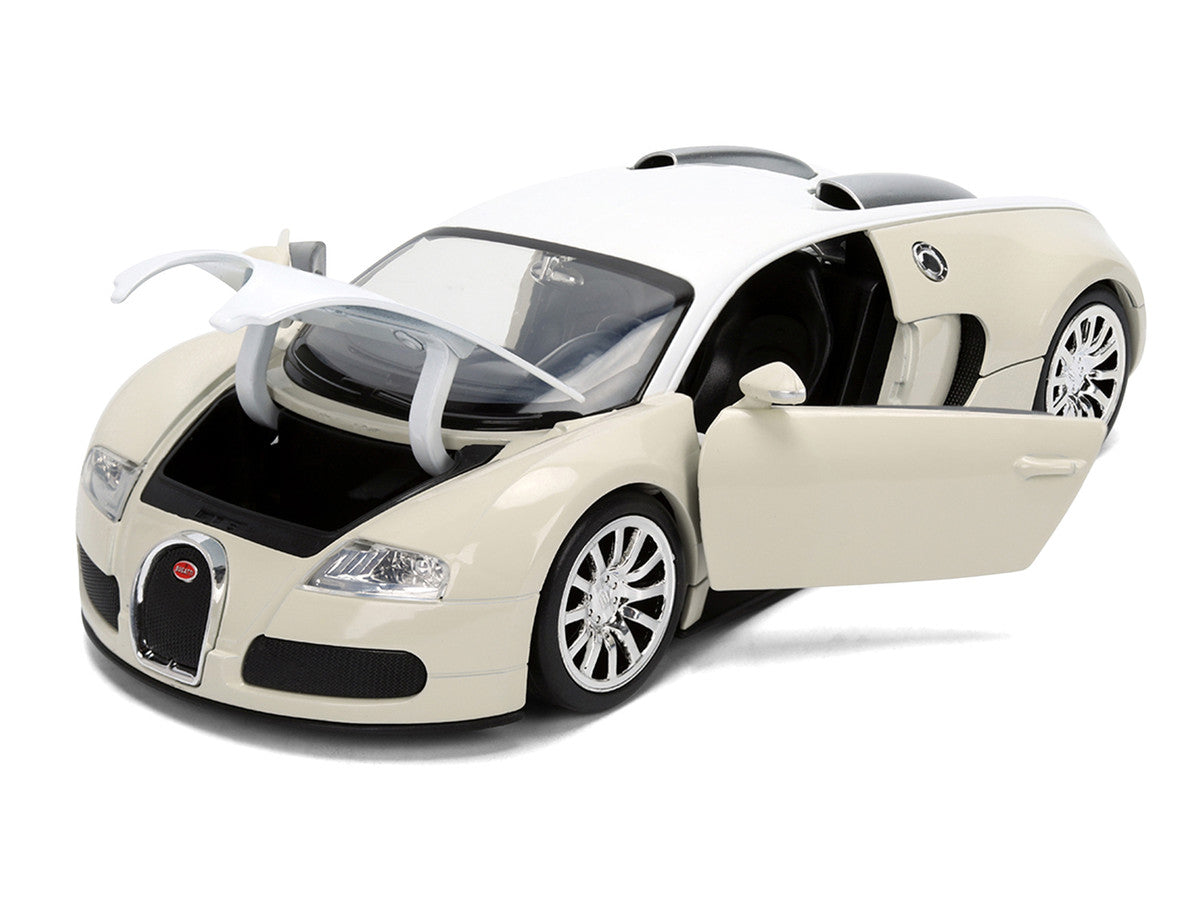 2011 Bugatti Veyron White and Tan "Furious 7" (2015) Movie "25 Years of Fast & Furious" Series 1/24 Diecast Model Car by Jada Jada