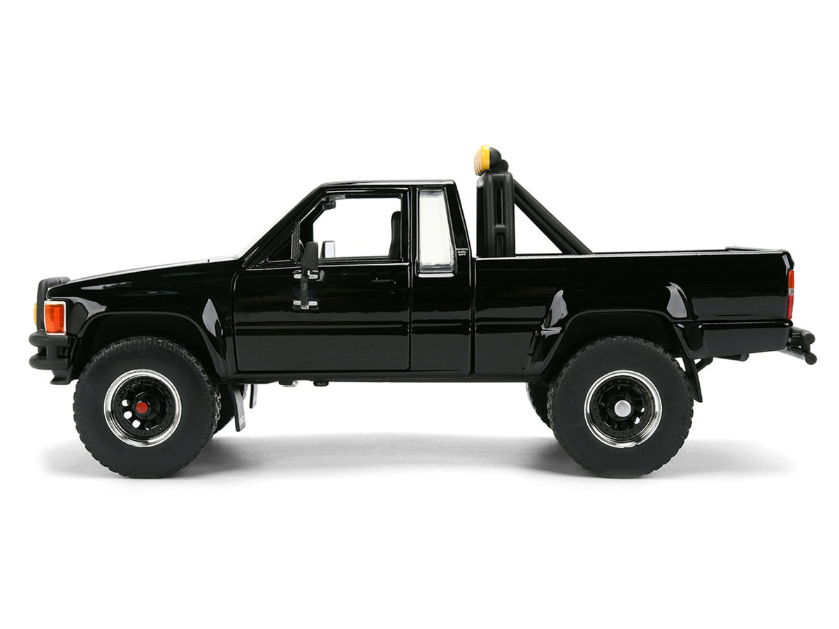 1985 Toyota SR5 Pickup Truck Black with Marty's Skateboard "Back to the Future" (1985) Movie "Hollywood Rides" Series 1/24 Diecast Model Car by Jada Jada