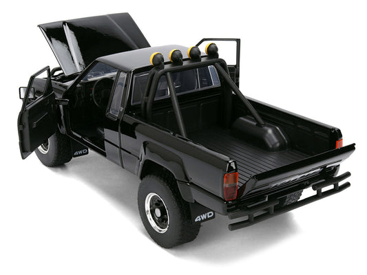 1985 Toyota SR5 Pickup Truck Black with Marty's Skateboard "Back to the Future" (1985) Movie "Hollywood Rides" Series 1/24 Diecast Model Car by Jada Jada