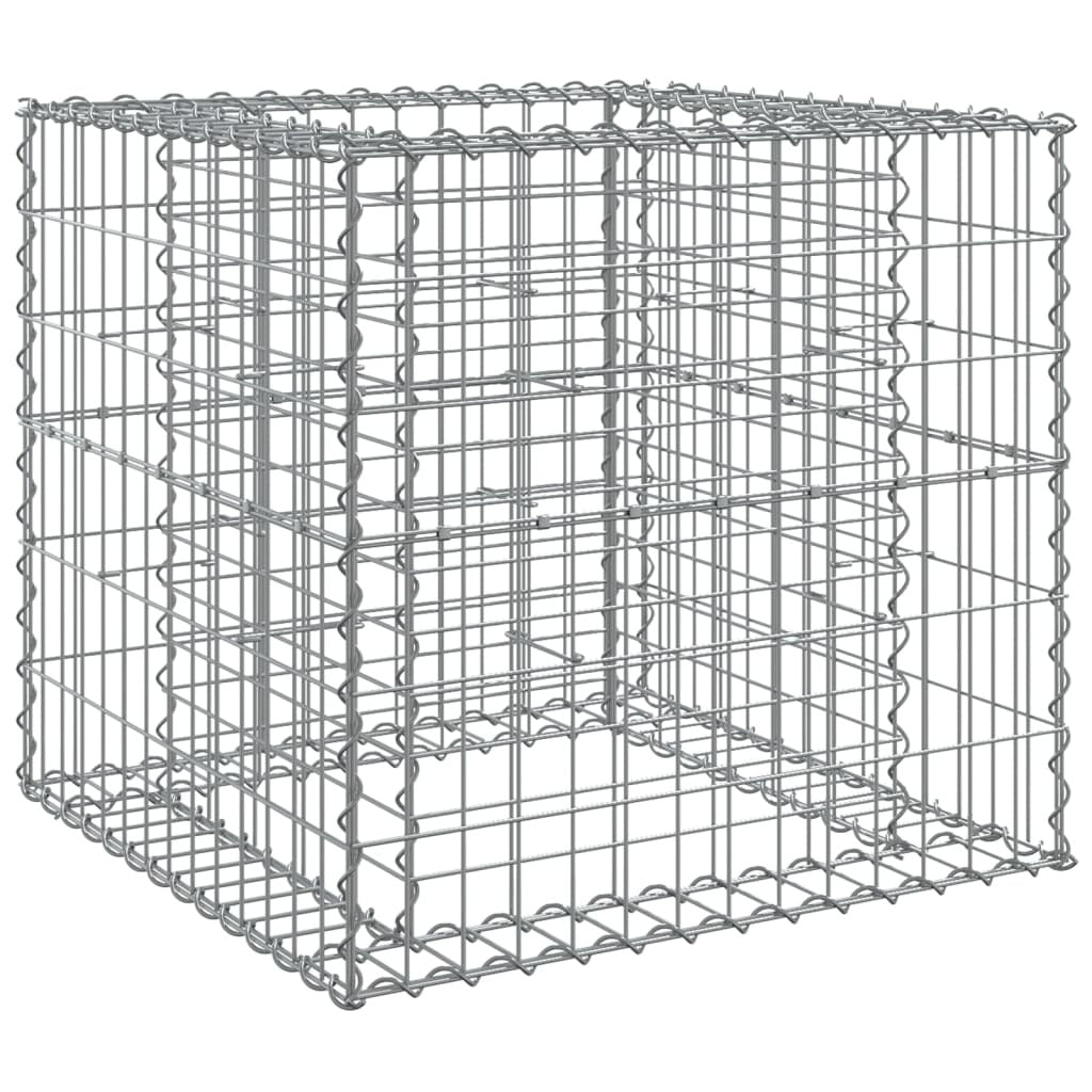 Gabion Basket Silver 27.6"x27.6"x25.6" Galvanized Iron W2B