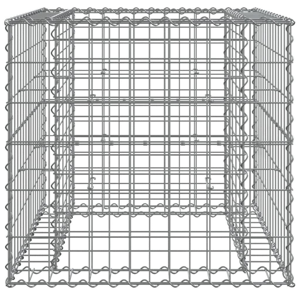 Gabion Basket Silver 27.6"x27.6"x25.6" Galvanized Iron W2B