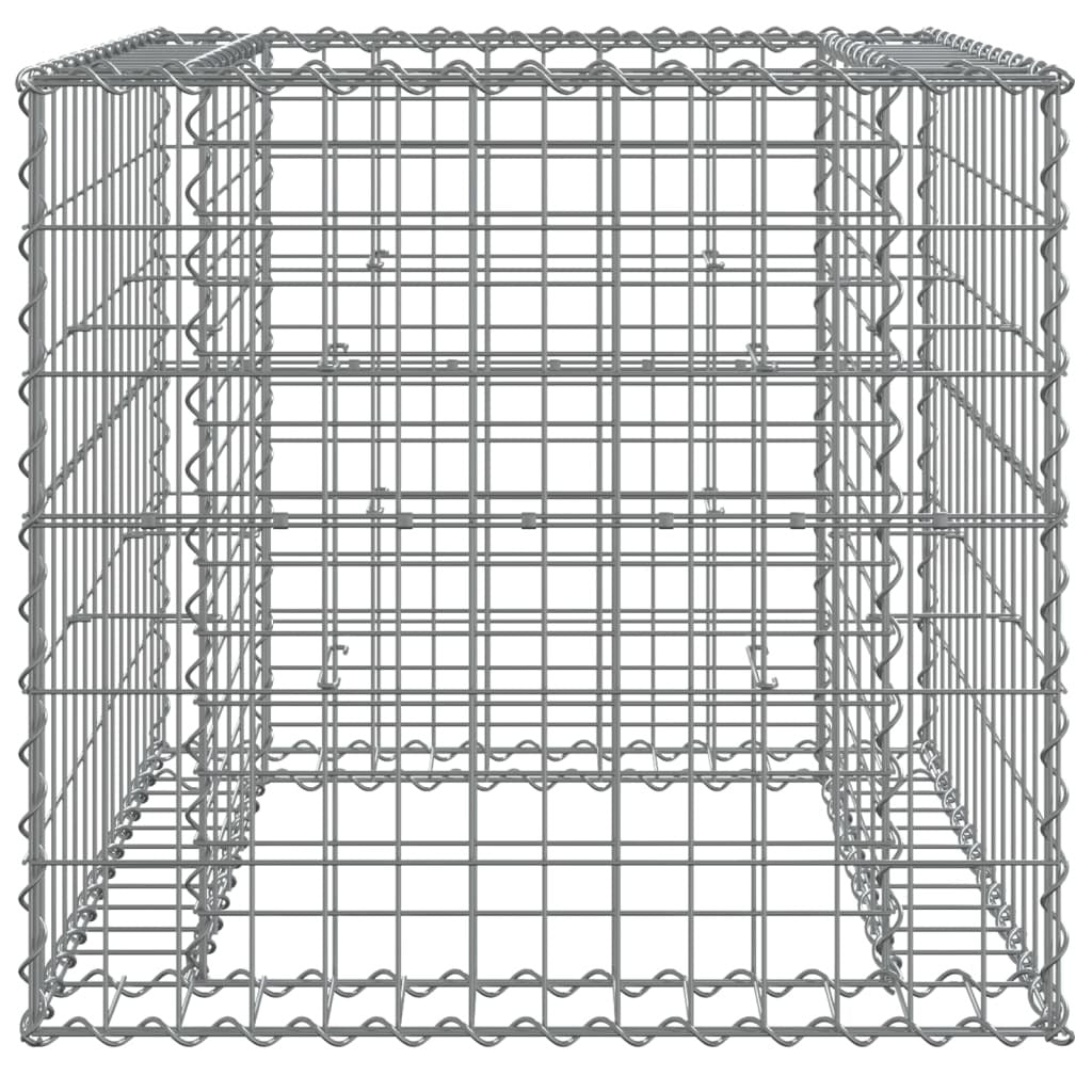 Gabion Basket Silver 27.6"x27.6"x25.6" Galvanized Iron W2B