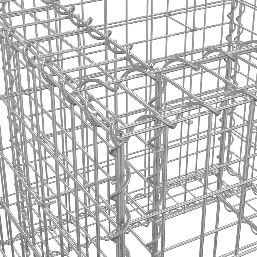 Gabion Basket Silver 27.6"x27.6"x25.6" Galvanized Iron W2B