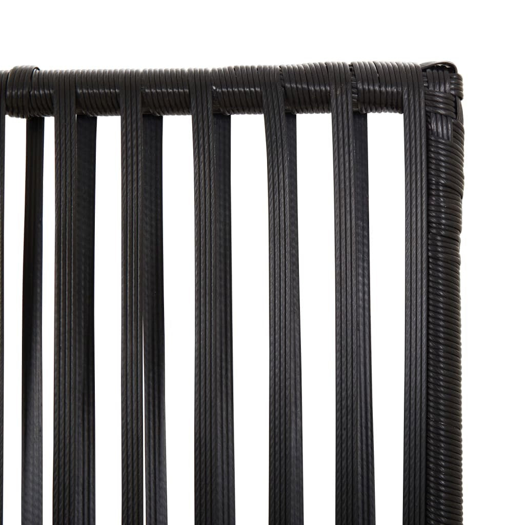 Room Divider 6 Panels Black Poly Rattan W2B