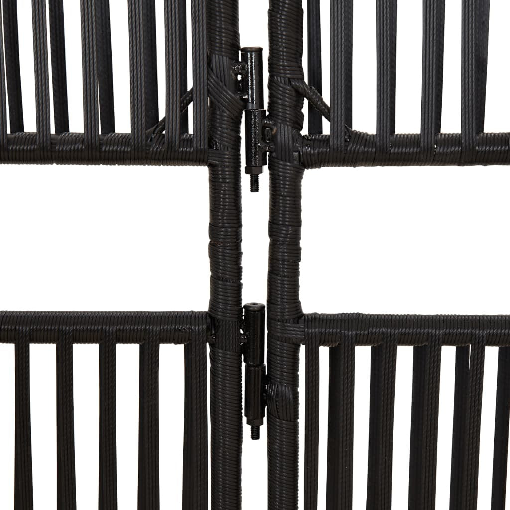 Room Divider 6 Panels Black Poly Rattan W2B