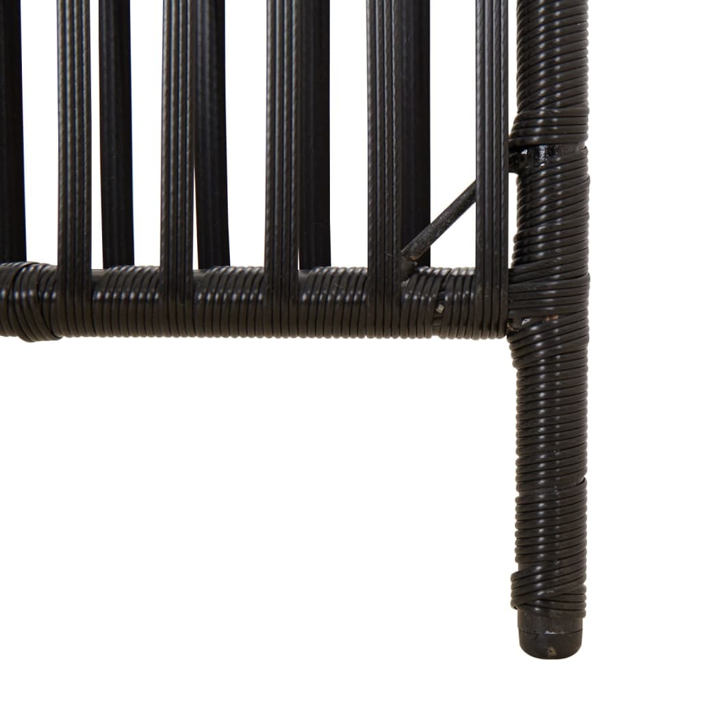 Room Divider 6 Panels Black Poly Rattan W2B