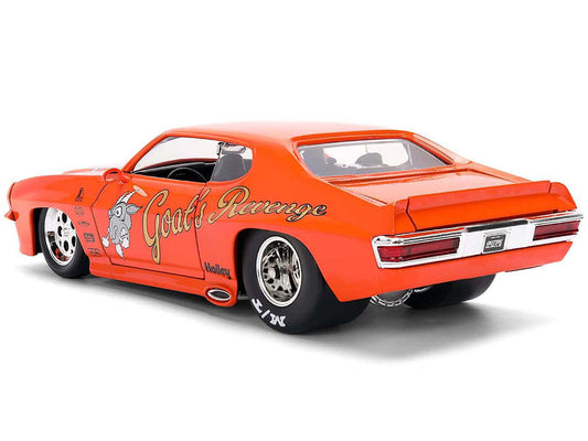 1971 Pontiac GTO "Goat's Revenge" Orange with Graphics "Bigtime Muscle" Series 1/24 Diecast Model Car by Jada Jada