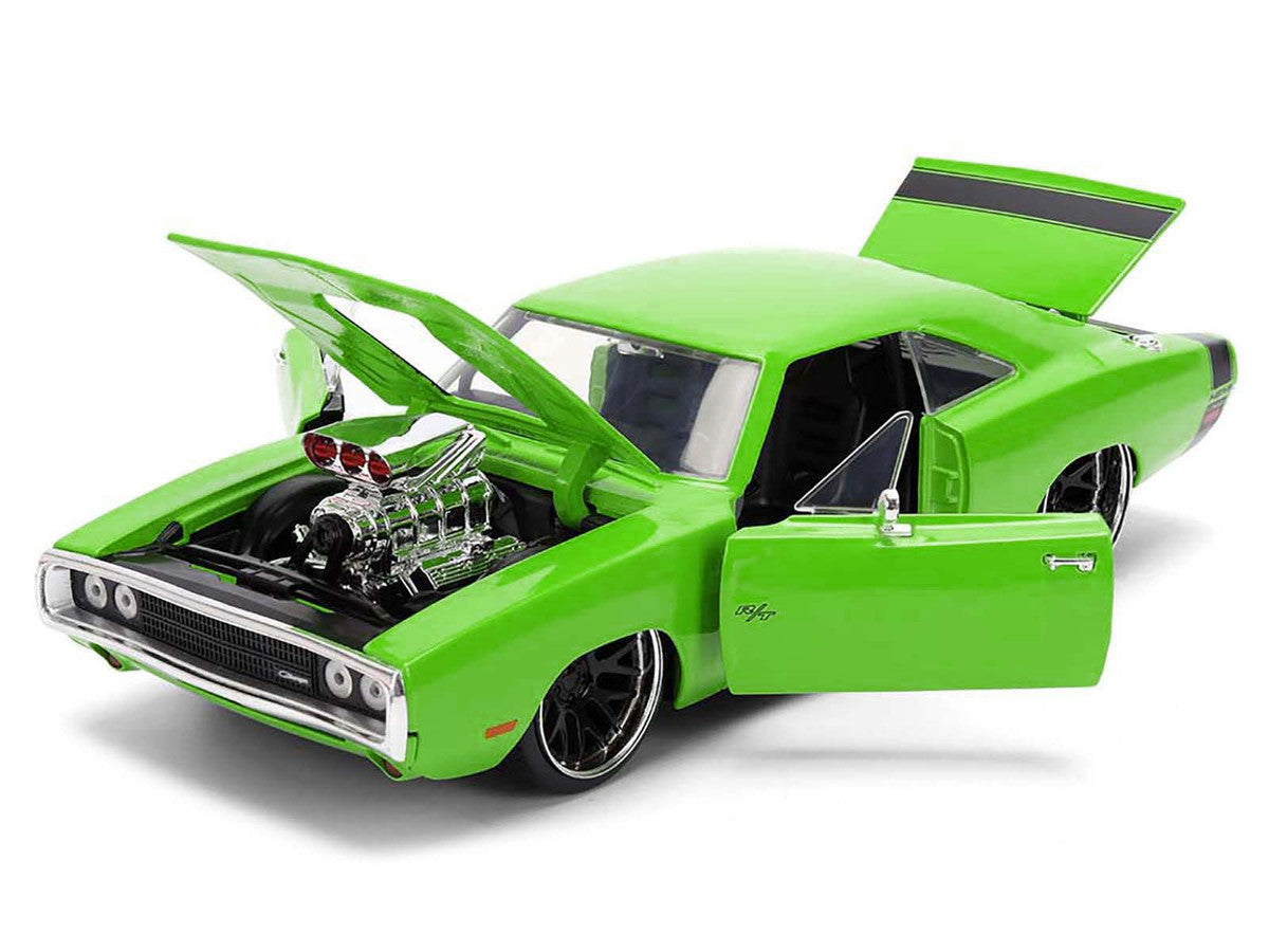 1970 Dodge Charger R/T Bright Green with Black Tail Stripe "Bigtime Muscle" Series 1/24 Diecast Model Car by Jada Jada