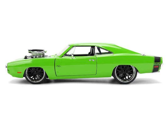 1970 Dodge Charger R/T Bright Green with Black Tail Stripe "Bigtime Muscle" Series 1/24 Diecast Model Car by Jada Jada