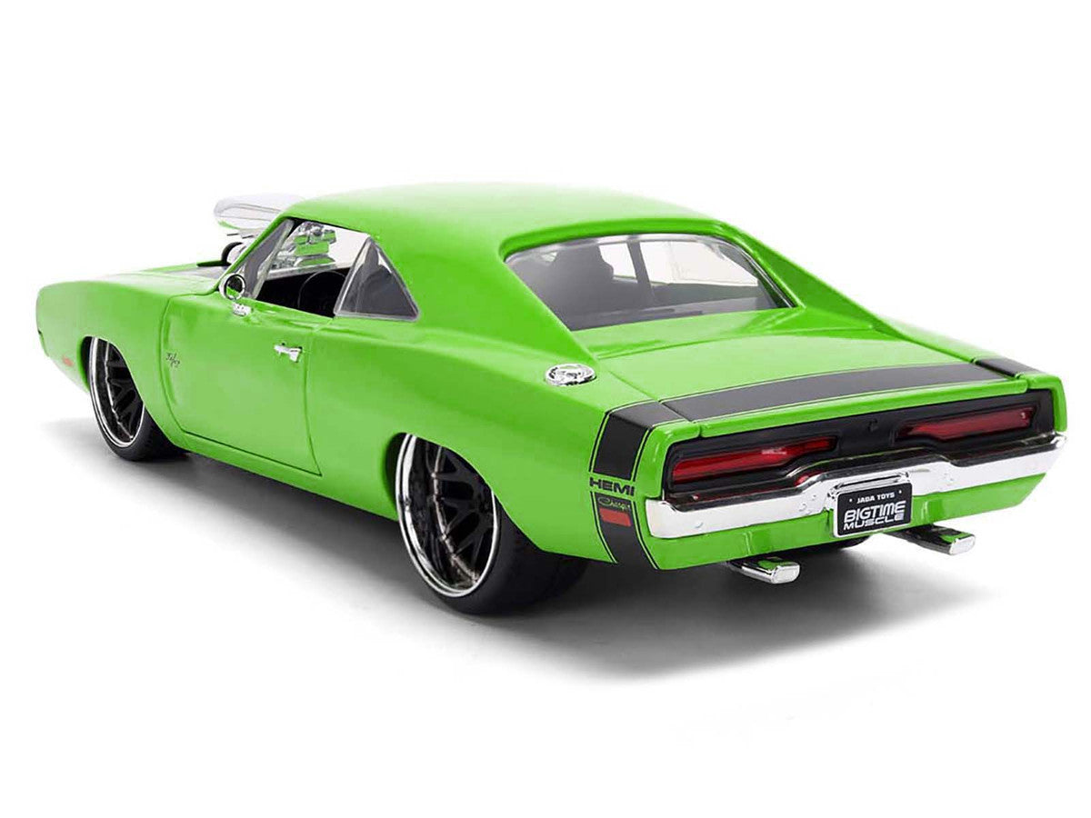 1970 Dodge Charger R/T Bright Green with Black Tail Stripe "Bigtime Muscle" Series 1/24 Diecast Model Car by Jada Jada