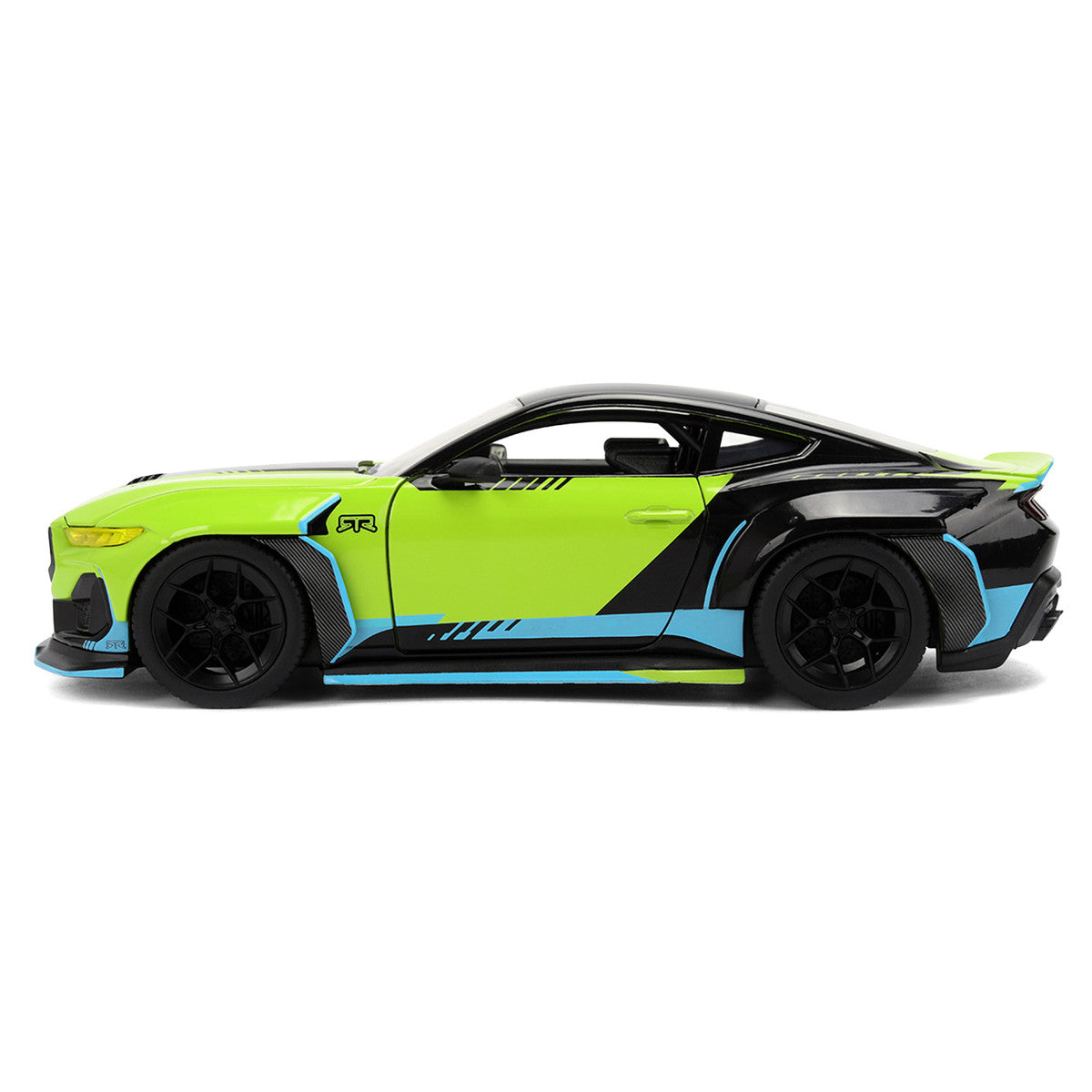 2026 Ford Mustang RTR Spec 5-D Lime Green with Black Top and Graphics "Hyper-Spec" Series 1/24 Diecast Model Car by Jada Jada