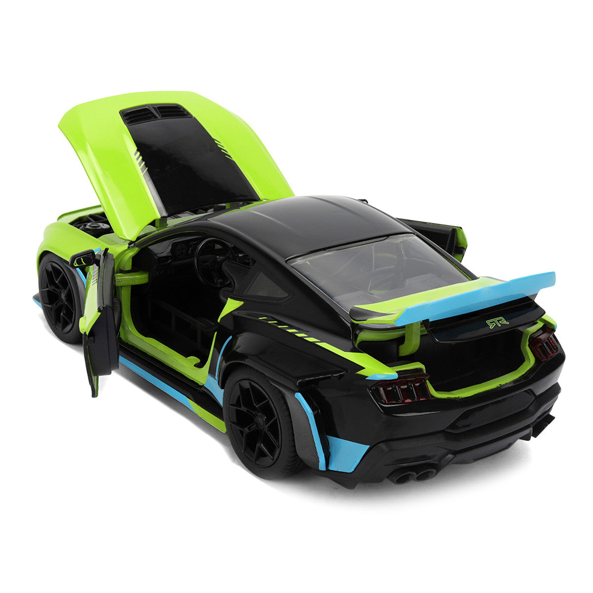 2026 Ford Mustang RTR Spec 5-D Lime Green with Black Top and Graphics "Hyper-Spec" Series 1/24 Diecast Model Car by Jada Jada