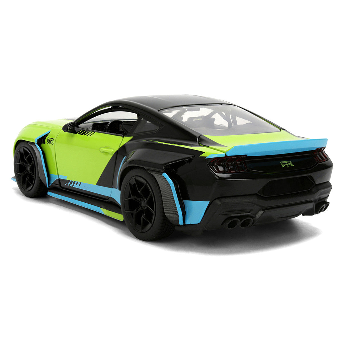 2026 Ford Mustang RTR Spec 5-D Lime Green with Black Top and Graphics "Hyper-Spec" Series 1/24 Diecast Model Car by Jada Jada