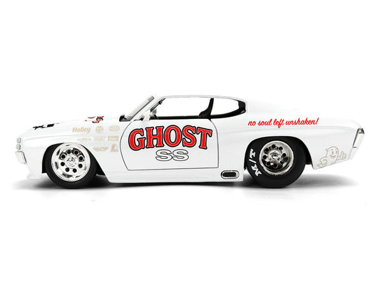 1971 Chevrolet Chevelle SS "Ghost SS" White with Graphics "Bigtime Muscle" Series 1/24 Diecast Model Car by Jada Jada