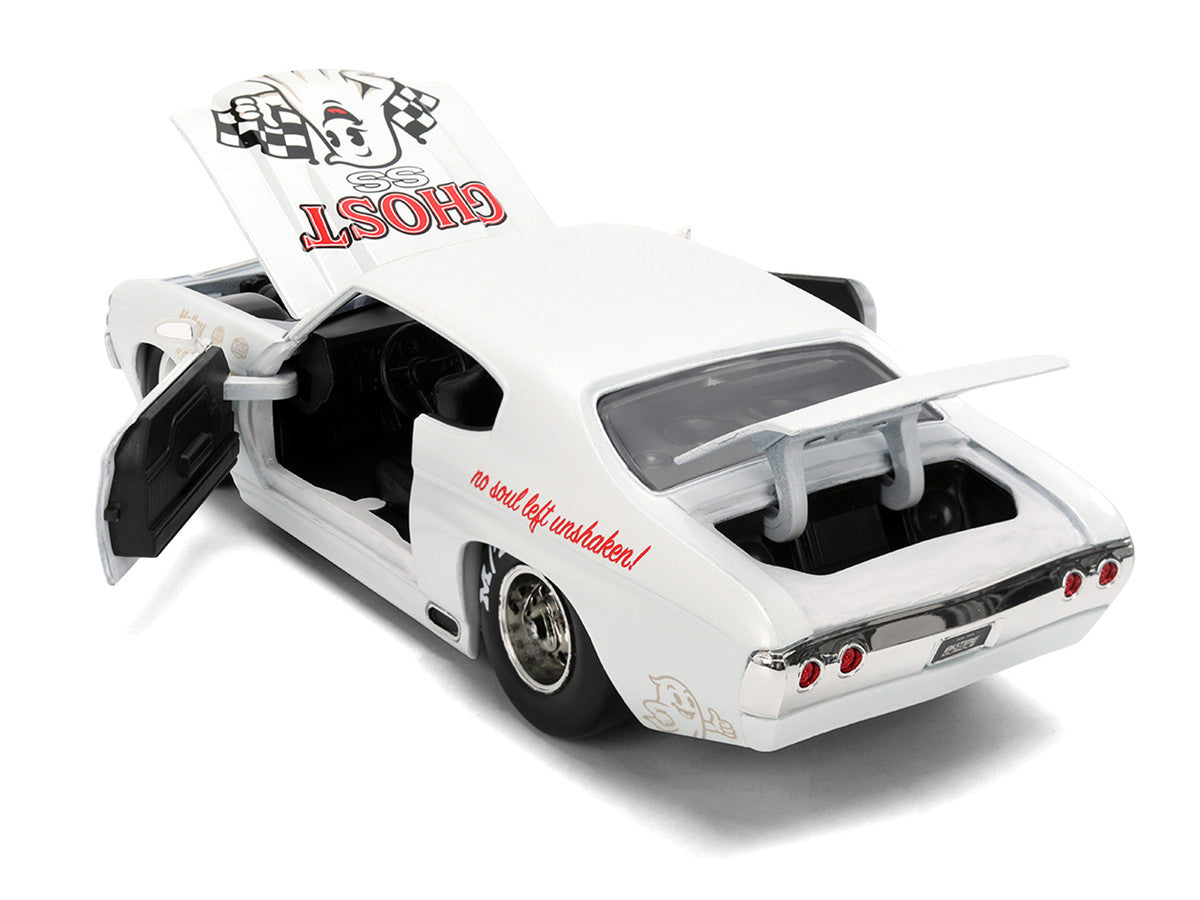 1971 Chevrolet Chevelle SS "Ghost SS" White with Graphics "Bigtime Muscle" Series 1/24 Diecast Model Car by Jada Jada