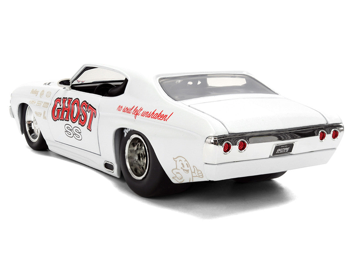 1971 Chevrolet Chevelle SS "Ghost SS" White with Graphics "Bigtime Muscle" Series 1/24 Diecast Model Car by Jada Jada