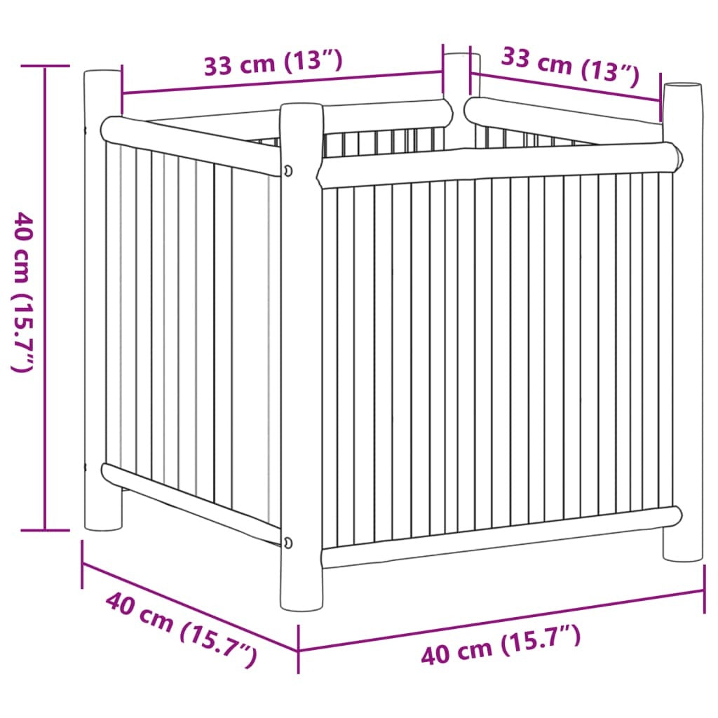 Planter 15.7"x15.7"x15.7" Bamboo W2B