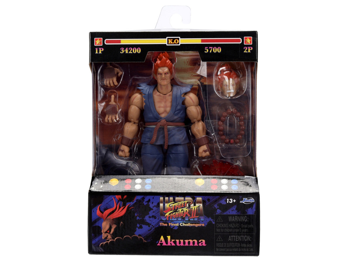 Akuma 6" Moveable Figure with Accessories and Alternate Head and Hands "Ultra Street Fighter II: The Final Challengers" (2017) Video Game Model by Jada Jada